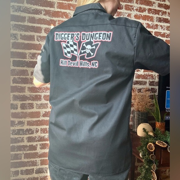 2010s Dickies Racing black button down shirt - Picture 4 of 7